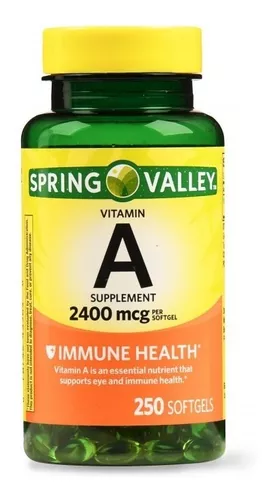 Vitamina A 2400 mcg (250 capsulas) - Spring Valley
