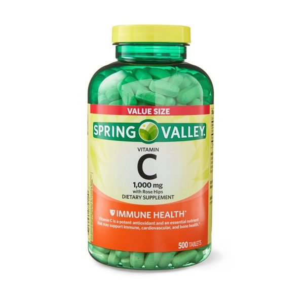 Vitamina C 1000mg (500 tabletas) - Spring Valley