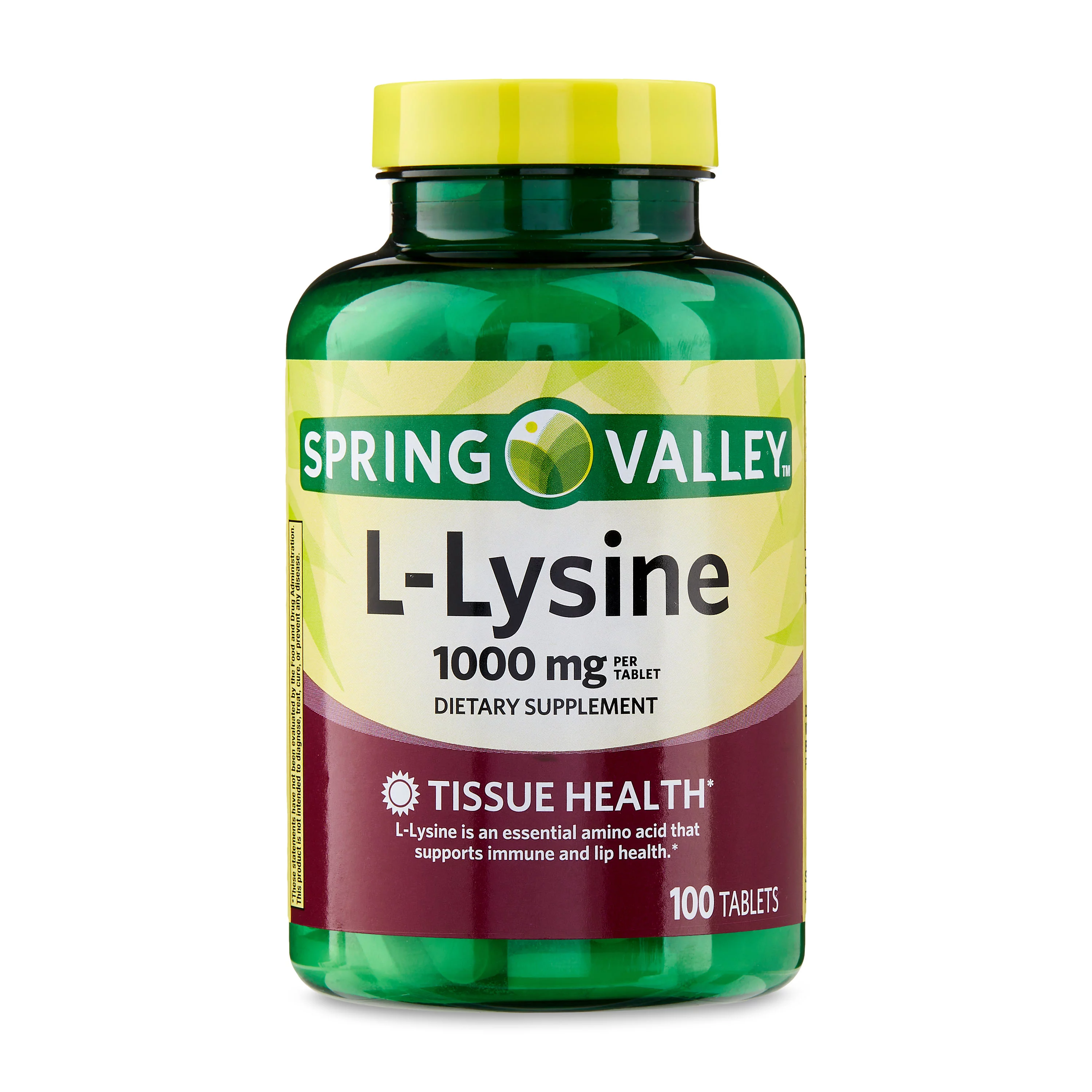 L-lysine (1000 mg) 100 unidades - Spring Valley.